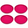 4 Pack Bpa Free 7" Round Plates In Assorted Colors