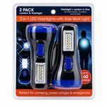 2 Pack Mini 2 In 1 Led Flashlight Set With Side Work Light