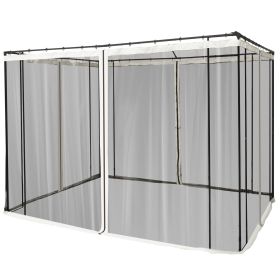 10x10 Gazebo with Netting, Canopy Tents with Zippers, black rings, high-quality polyester, Washable, (Sidewall Only) Black