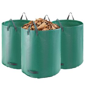 3-Pack 72 Gallon Reusable Yard Waste Bag, Large Lawn Garden Bags, Heavy Duty Collapsible Garden Leaf Trash Container, Stand-Up Grass Clipping Bin