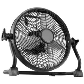 10 inch Rechargeable Battery Operated Camping Floor, High Velocity Portable Outdoor Fan with Metal Frame, Copper Brushless Motor