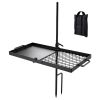 Heavy Duty Swivel Campfire Grill, 24" Portable Camping Grill Grate & Griddle, Sturdy Steel BBQ Mesh, 360° Height Adjustable Over Fire Pit Equipment