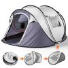 4 Person Pop Up Tent for Camping, Waterproof Instant Family Tent with Front Awning, Automatic Tent Throw Pop Up Instant Flip Pop Tent for Camping