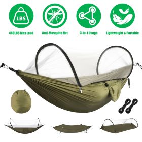 Fresh Fab Finds Camping Hammock with Mosquito Net 3-in-1 Portable Hammock Tent with Built_x001E_In Mosquito Net Dual-Way Zippers 440lbs Capacity Attac
