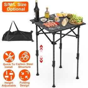 Fresh Fab Finds Portable Folding Camping Table With Adjustable Height Rustproof Carbon Steel Foldable Roll-Up Camping Table for Picnic Camping Hiking