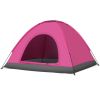 3-4 Person Camping Dome Tent Pink