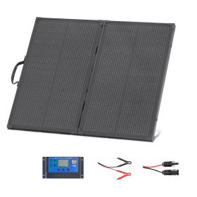 100W Foldable Solar Panel with Frame, 16BB N-Type Portable Monocrystalline Solar Panel Charger 24% Efficiency
