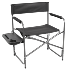 Director Chair with Side Table, Black