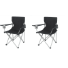 (2Pack) Quad Folding Camp Chair with Cup Holder, Black (Shipment from Walmart)