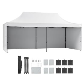 10x20 FT Pop up Canopy with Removable Sidewalls, Instant Canopies Portable Gazebo & Wheeled Bag, UV Resistant Waterproof