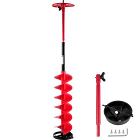 Ice Drill Auger, 6" Diameter Nylon Ice Auger, 39" Length Ice Auger Bit,Auger Drill with 11.8" Extension Rod,Auger Bit with Drill Adapter