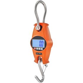 Digital Crane Scale, 660 lbs/300 kg, Industrial Heavy Duty Hanging Scale with Cast Aluminum Case & LCD Screen, Handheld Mini Crane with Hooks for Farm