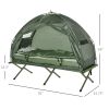 All-in-One Folding Camping Cots for Adults, Elevated Tent with Sleeping Bag, Thick Air Mattress Pad, Portable Single Sleeping Cot Camping Bed
