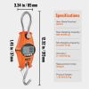 Digital Crane Scale, 660 lbs/300 kg, Industrial Heavy Duty Hanging Scale with Cast Aluminum Case & LCD Screen, Handheld Mini Crane with Hooks for Farm