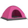 3-4 Person Camping Dome Tent Pink