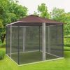 10x10 Gazebo with Netting, Canopy Tents with Zippers, black rings, high-quality polyester, Washable, (Sidewall Only) Black