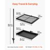 Heavy Duty Swivel Campfire Grill, Double Layer Portable Camping Grill Grate & Griddle, Sturdy Steel BBQ Mesh, 360° Height Adjustable Over Fire Pit