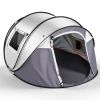 4 Person Pop Up Tent for Camping, Waterproof Instant Family Tent with Front Awning, Automatic Tent Throw Pop Up Instant Flip Pop Tent for Camping