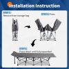 Folding Camping Cot Bed with Soft Pad, Portable Outdoor Cot, Adults Sleeping Bed for Home Office Nap Beach Travel, Gray