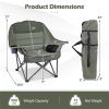 Green Heavy-Duty Folding Camping Chair, PVC Coated 600D Oxford Fabric, X-Shaped Metal Frame & Non-Slip Foot Pads