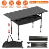 Fresh Fab Finds Folding Camping Table Adjustable Height w/ Hanging Net – Rustproof Steel
