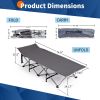 Folding Camping Cot Bed with Soft Pad, Portable Outdoor Cot, Adults Sleeping Bed for Home Office Nap Beach Travel, Gray
