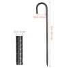Rebar Stakes, 16-Inch, Heavy-Duty 0.4 in Diameter J Hook, Galvanized Steel Ground Anchors with Chisel Point End & Rust-Resistant Coating