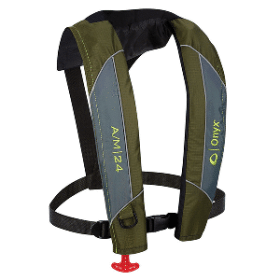 Onyx A/M-24 Automatic/Manual Inflatable PFD Life Jacket (Color: Green)