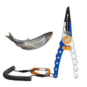 Multi-Function Long-Nose Hook Remover Portable Fishing Hook Pliers (Accessory Type: Fishing Supplies, Color: Blue Silver)