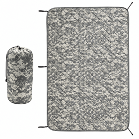 Packable Quilted Camping Blanket, 82 x 58 in, Outdoor Throw with Stuff Sack (Color: ACU)