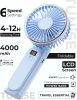 Portable Handheld Fan, Portable Fan Rechargeable, 4000mAh, 180° Adjustable, 6 Speed Wind, Display Electricity in Real Time