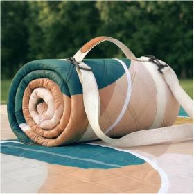 Waterproof Picnic Blanket Outdoor Camping Beach Mat Extra Large Foldable Car Essential Roadtrip Gadget Rv Accessories Glamping Tent Gear Must Haves Hi (Size: Abstract Beige Green   80''*80'')