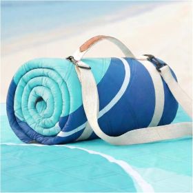 Waterproof Picnic Blanket Outdoor Camping Beach Mat Extra Large Foldable Car Essential Roadtrip Gadget Rv Accessories Glamping Tent Gear Must Haves Hi (Size: Abstract Aqua  80''*80'')