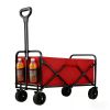 680LBS Heavy Duty Folding Wagon Cart, All-Terrain Collapsible Utility Wagon with Extra Large Capacity, Compact Foldable Pull Cart for Camping