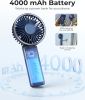 Portable Handheld Fan, Portable Fan Rechargeable, 4000mAh, 180° Adjustable, 6 Speed Wind, Display Electricity in Real Time
