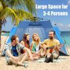 3-4 Person Easy Pop-Up Beach Tent UPF 50+ Portable Sun Shelter