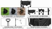 680LBS Heavy Duty Folding Wagon Cart, All-Terrain Collapsible Utility Wagon with Extra Large Capacity, Compact Foldable Pull Cart for Camping