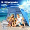 3-4 Person Easy Pop-Up Beach Tent UPF 50+ Portable Sun Shelter