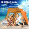 3-4 Person Easy Pop-Up Beach Tent UPF 50+ Portable Sun Shelter